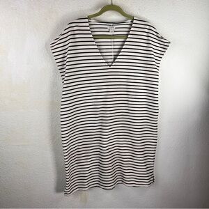 J. Crew Factory Black and White Striped Dress